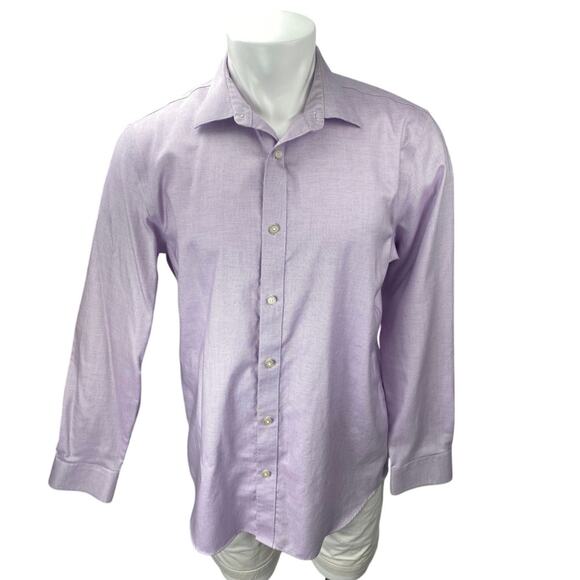 Banana Republic Men's Purple Non Iron Slim Fit Long Sleeve Button Down Shirt L - Picture 1 of 4